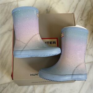 Hunter Kids First Giant PURPLE OMBRÉ Glitter Rain Boots